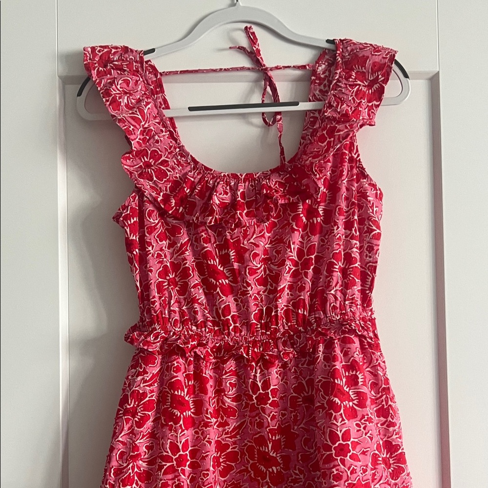 J. Crew Pink Floral Midi Dress